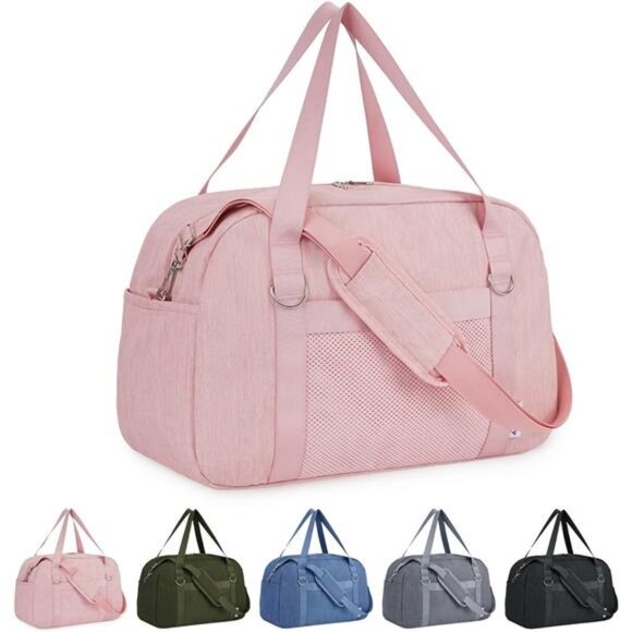 Small Duffel Bag for Traveling, Pink - Picture 1 of 7